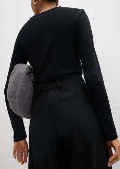 Pantalón de corte ancho con cintura cómoda