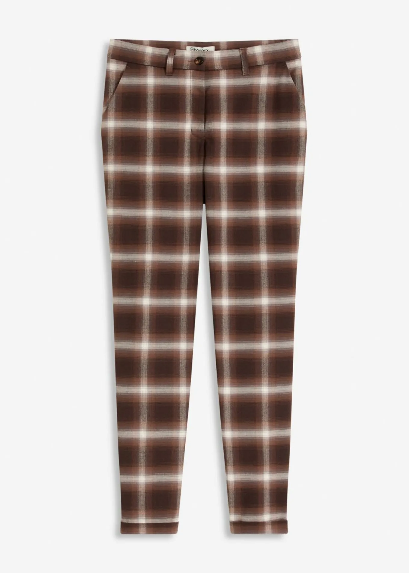 Pantalón de cuadros con dobladillos