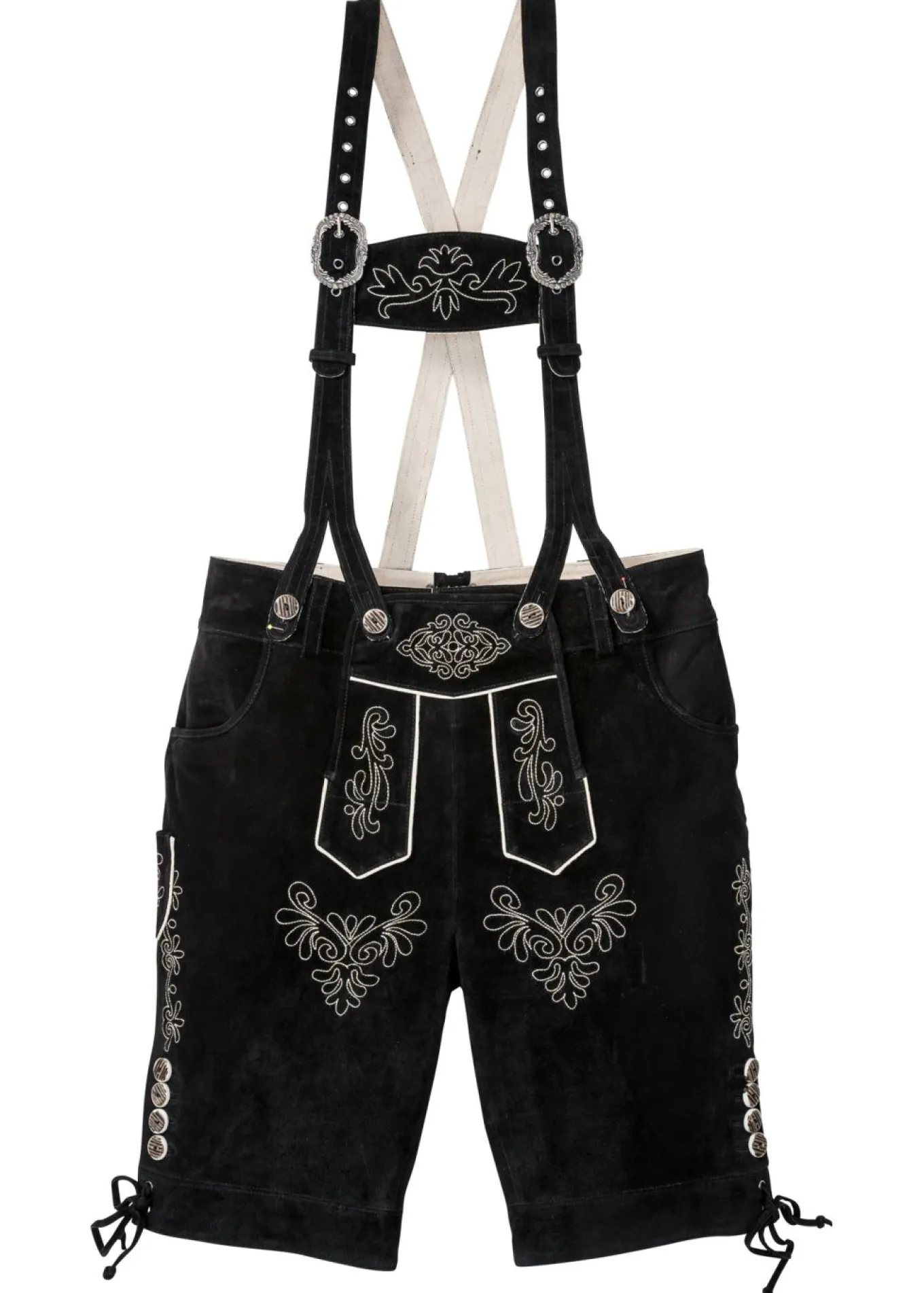Pantalón de cuero folclórico, corto