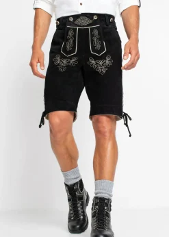 Pantalón de cuero folclórico, corto