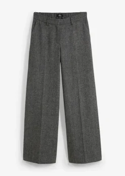 Pantalón de lana con patrón de espiga