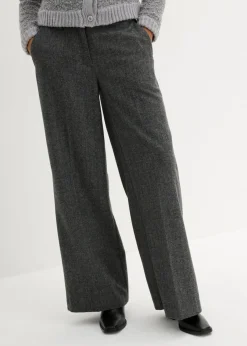 Pantalón de lana con patrón de espiga