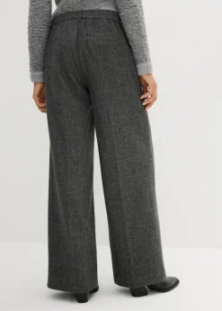 Pantalón de lana con patrón de espiga