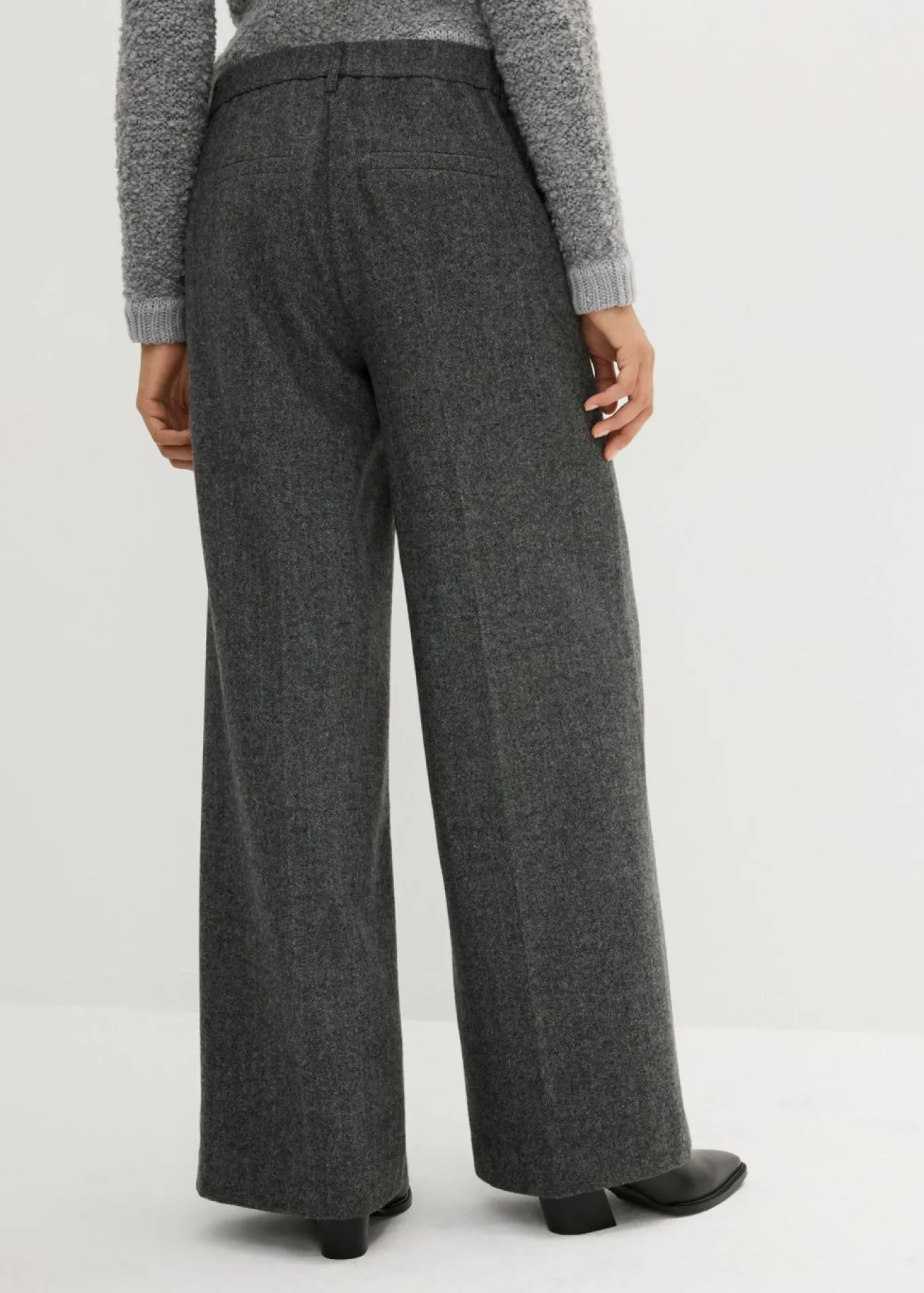 Pantalón de lana con patrón de espiga