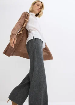 Pantalón de lana con patrón de espiga
