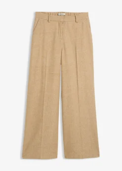 Pantalón de lana con patrón de espiga