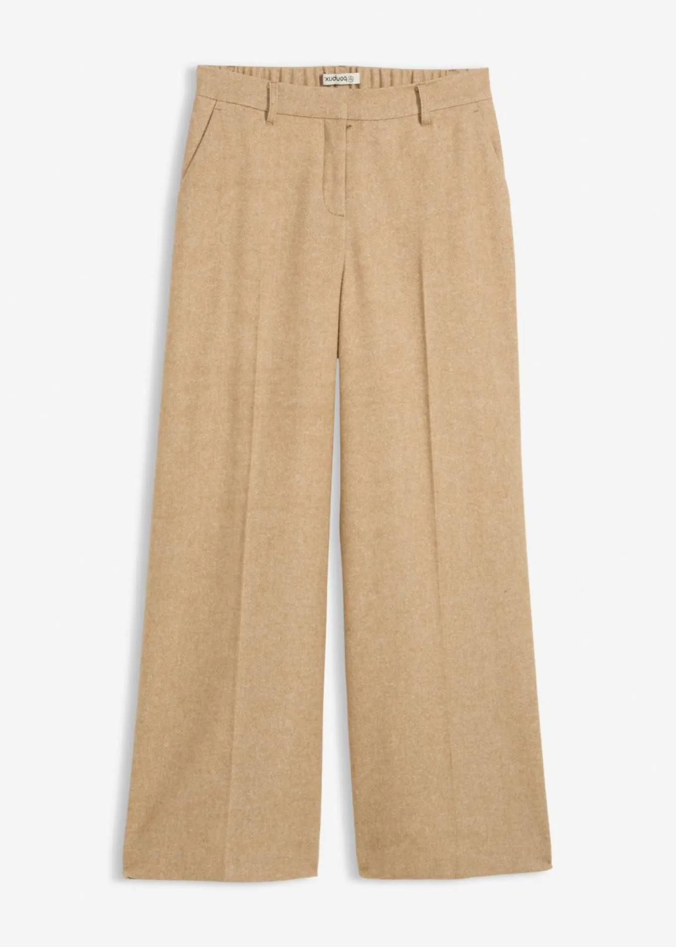 Pantalón de lana con patrón de espiga