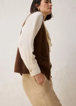 Pantalón de lana con patrón de espiga