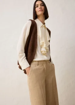 Pantalón de lana con patrón de espiga