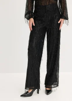 Pantalón de lentejuelas con flecos