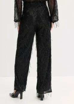 Pantalón de lentejuelas con flecos