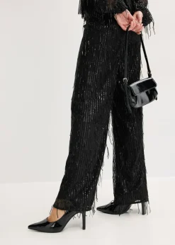 Pantalón de lentejuelas con flecos
