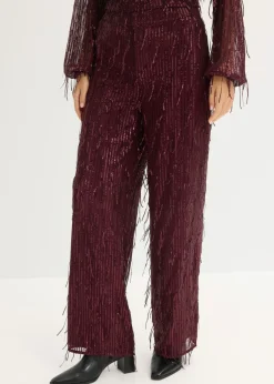 Pantalón de lentejuelas con flecos