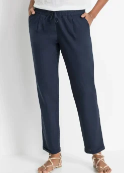 Pantalón de lino con cintura elástica