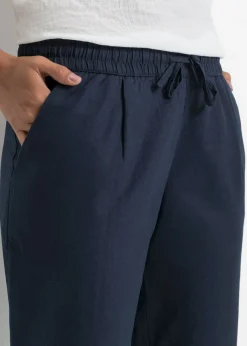 Pantalón de lino con cintura elástica