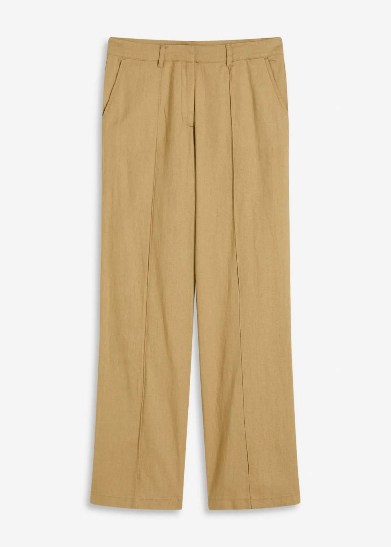 Pantalón de lino con talle alto y pinzas