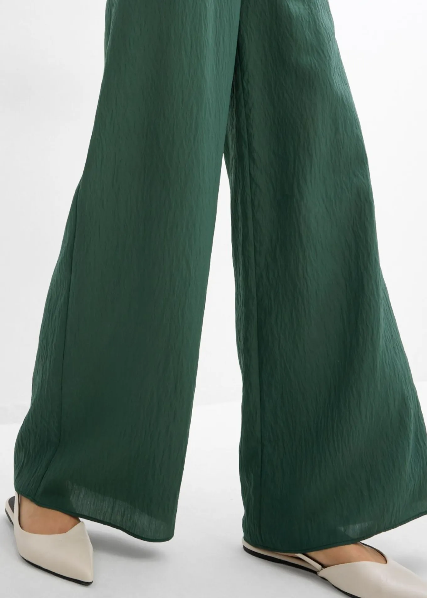 Pantalón de mezcla arrugada de viscosa con estructura