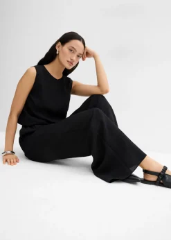 Pantalón de mezcla arrugada de viscosa con estructura