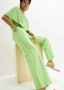 Pantalón de mezcla de lino y algodón