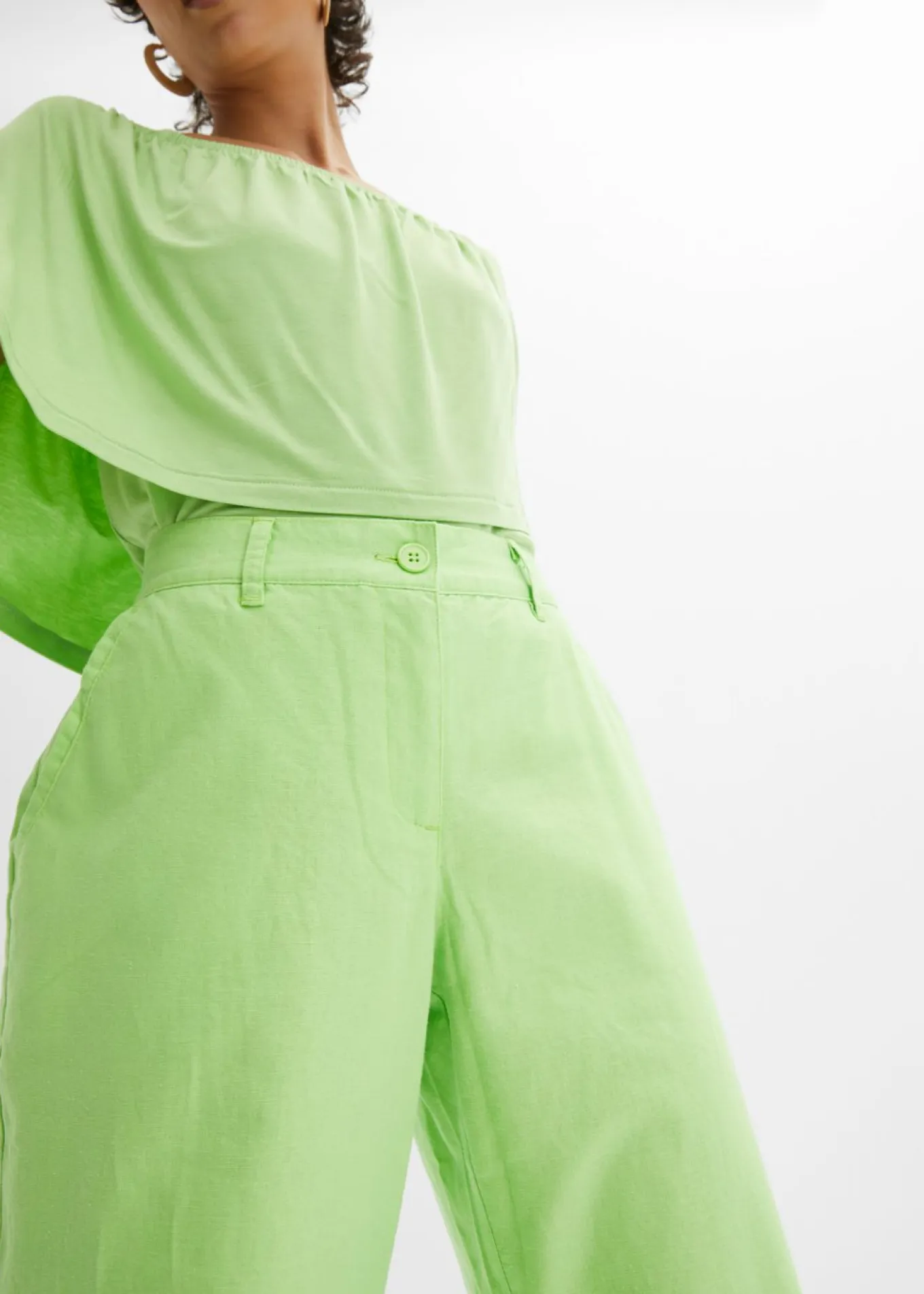 Pantalón de mezcla de lino y algodón