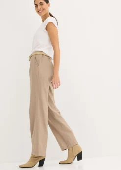 Pantalón de mezcla de lino y algodón