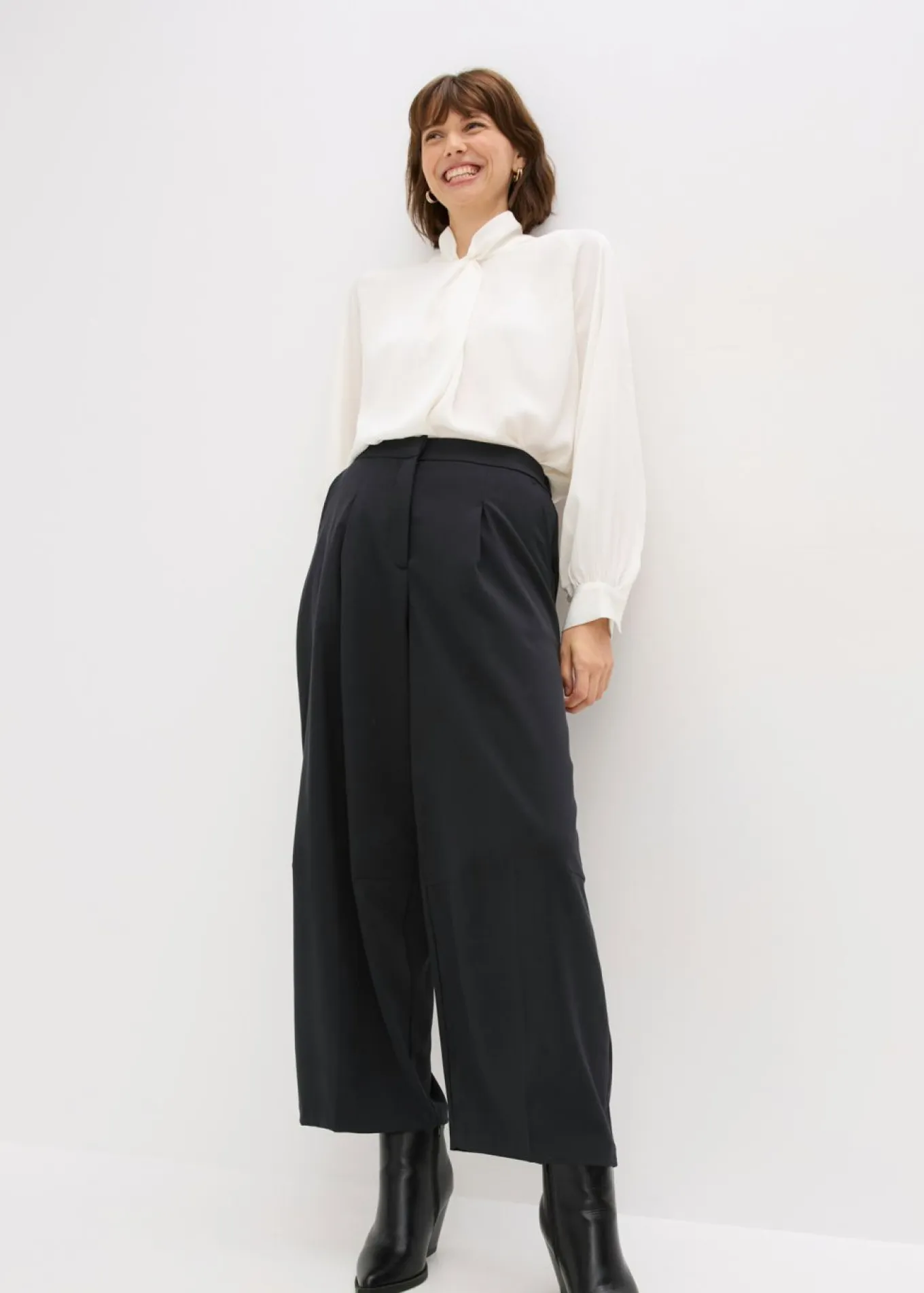 Pantalón de mezcla de viscosa con diseño barrel