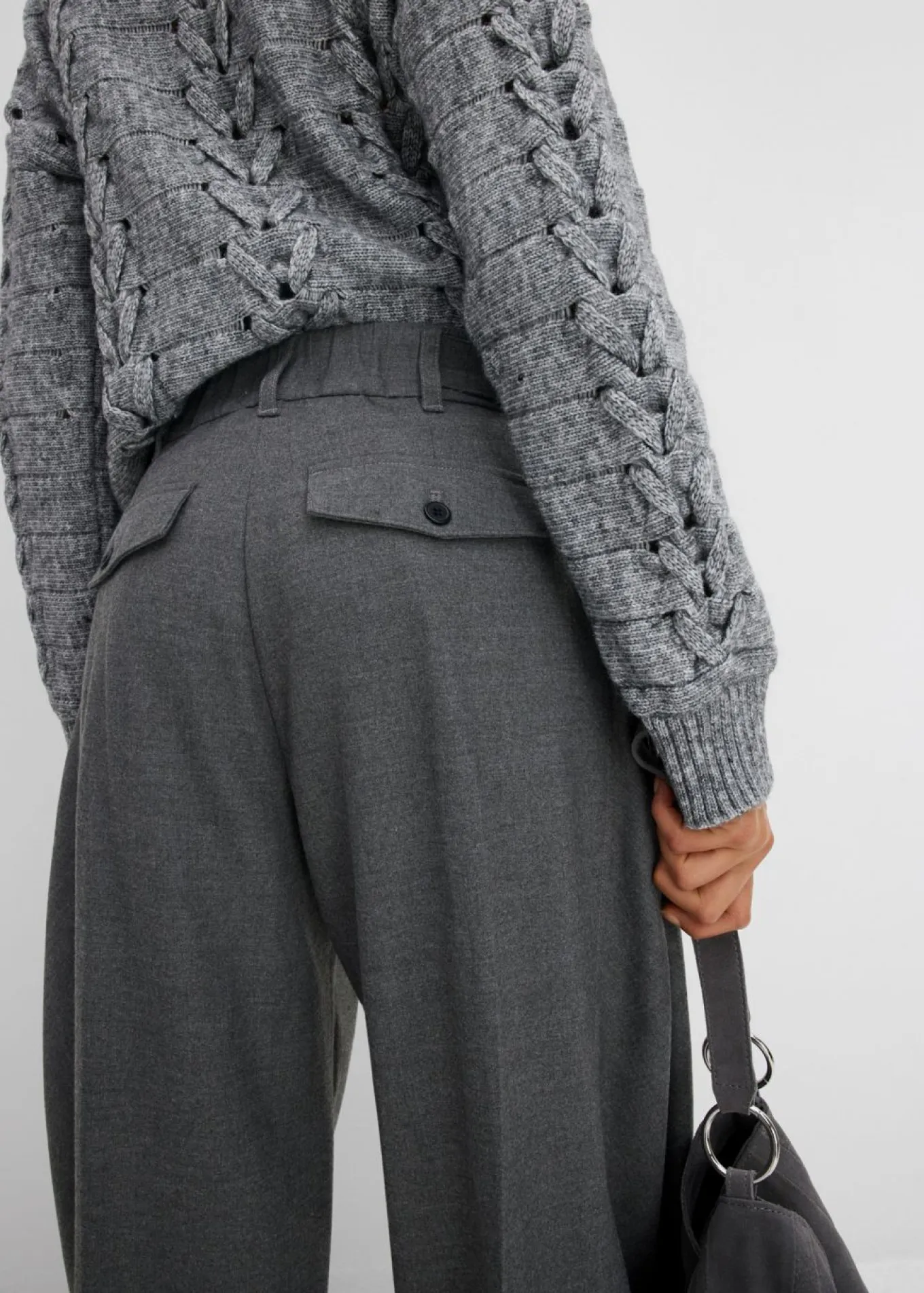 Pantalón de mezcla de viscosa con cinturilla cómoda