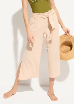 Pantalón de muselina capri para la playa