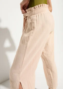 Pantalón de muselina capri para la playa