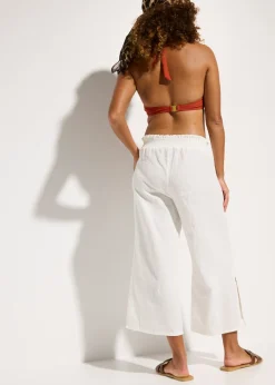 Pantalón de muselina capri para la playa