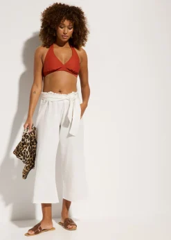 Pantalón de muselina capri para la playa