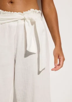 Pantalón de muselina capri para la playa