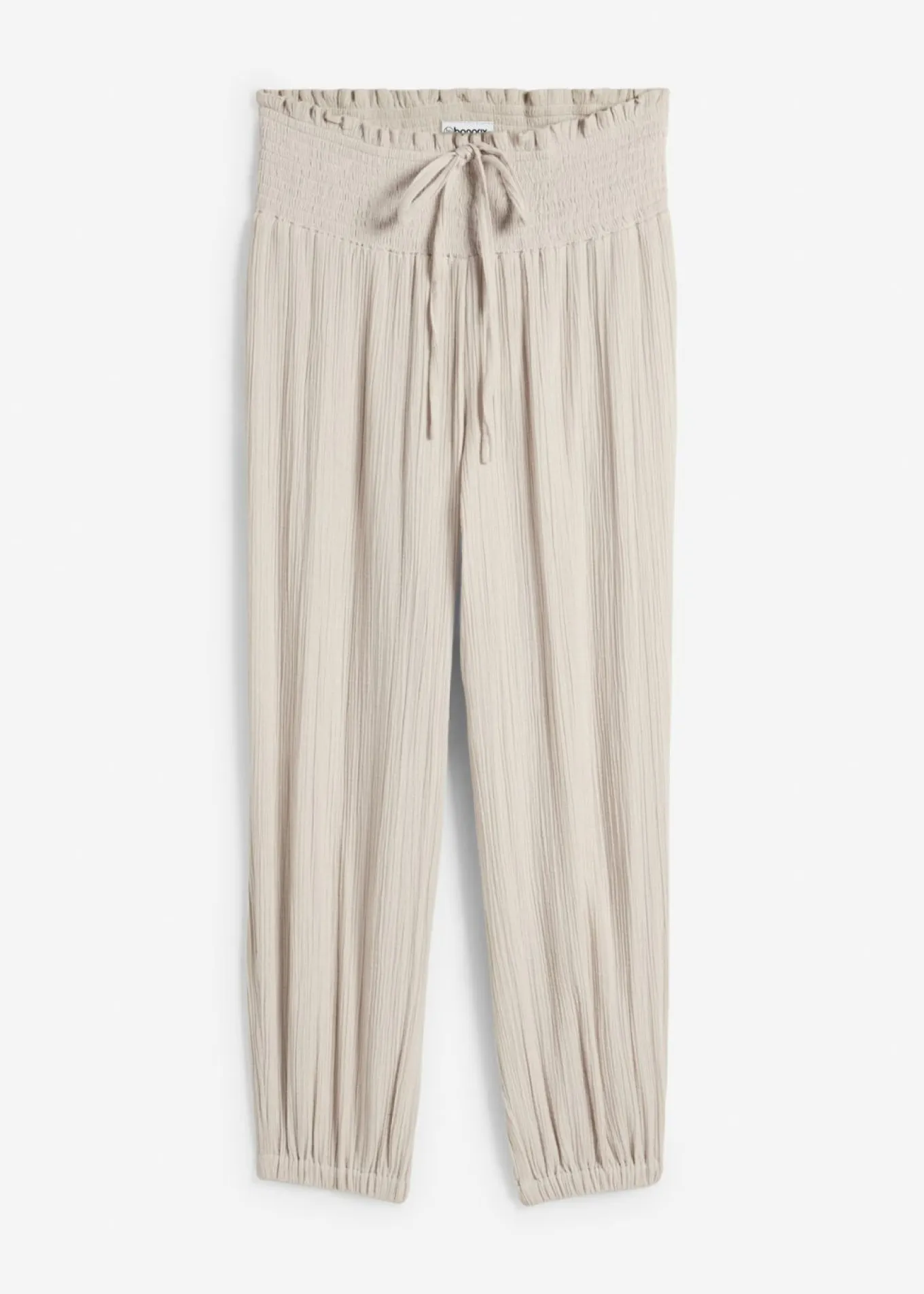 Pantalón de muselina con cintura de nido de abeja