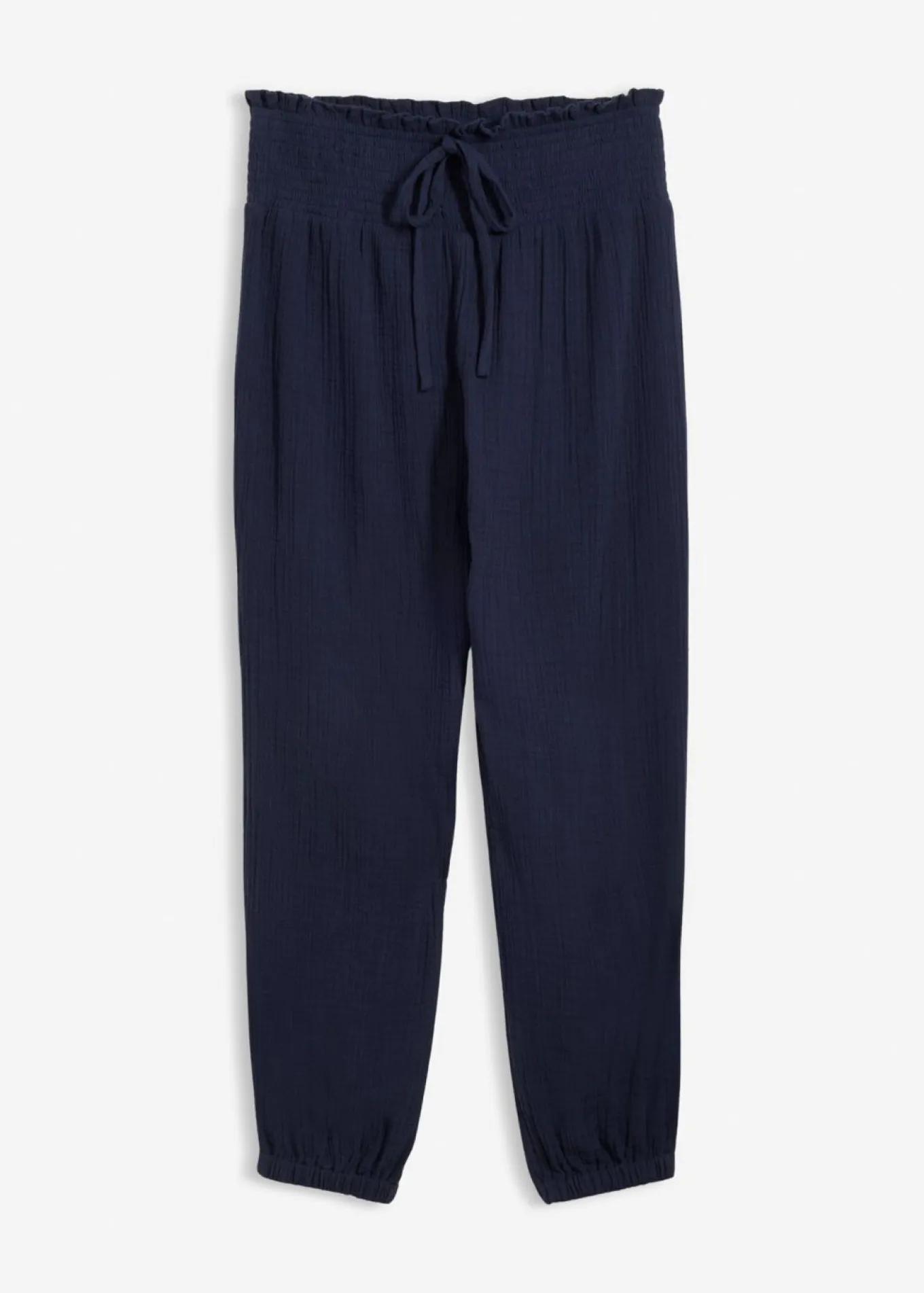 Pantalón de muselina con cintura de nido de abeja