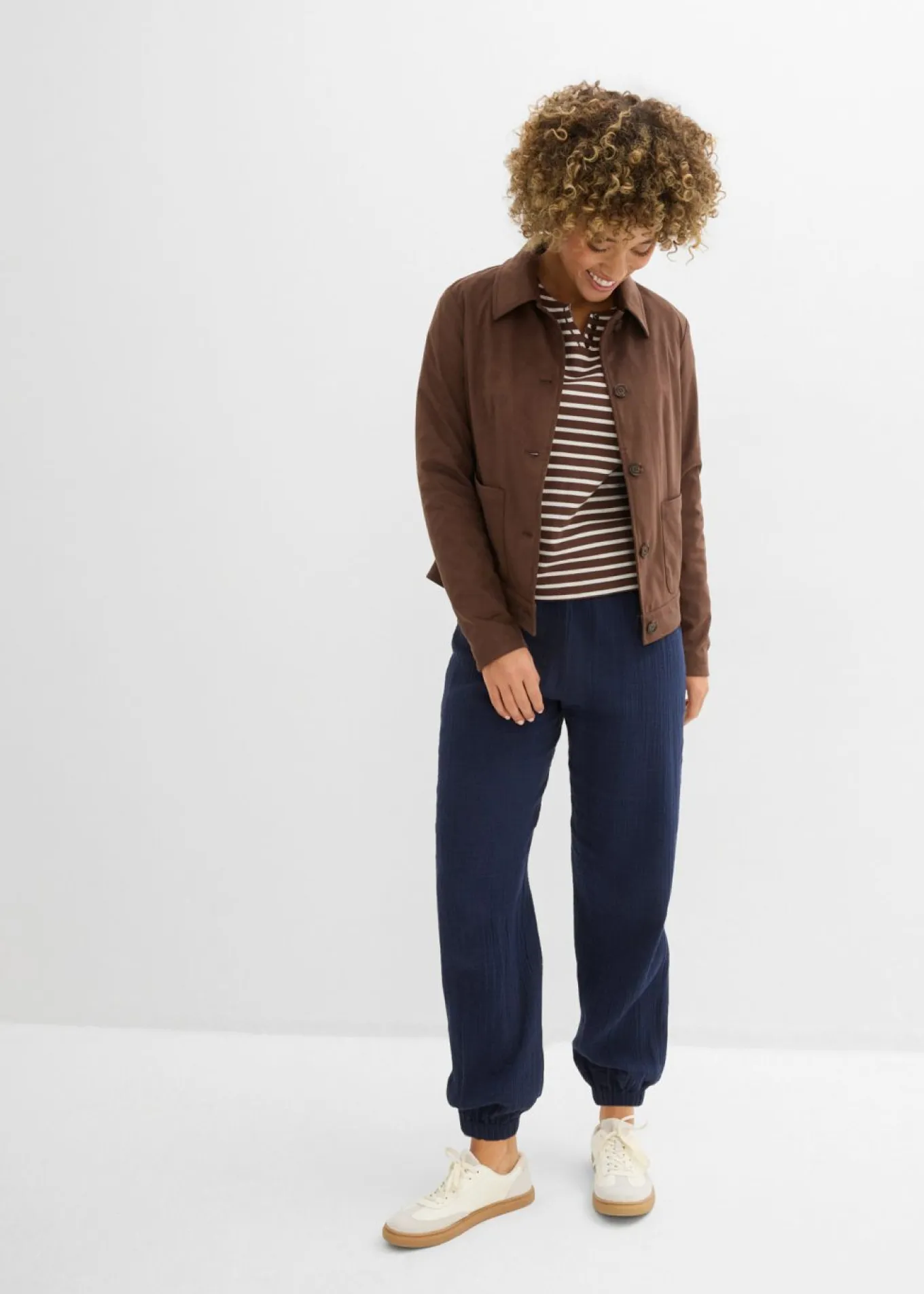 Pantalón de muselina con cintura de nido de abeja