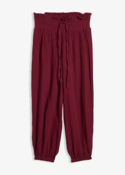 Pantalón de muselina con cintura de nido de abeja
