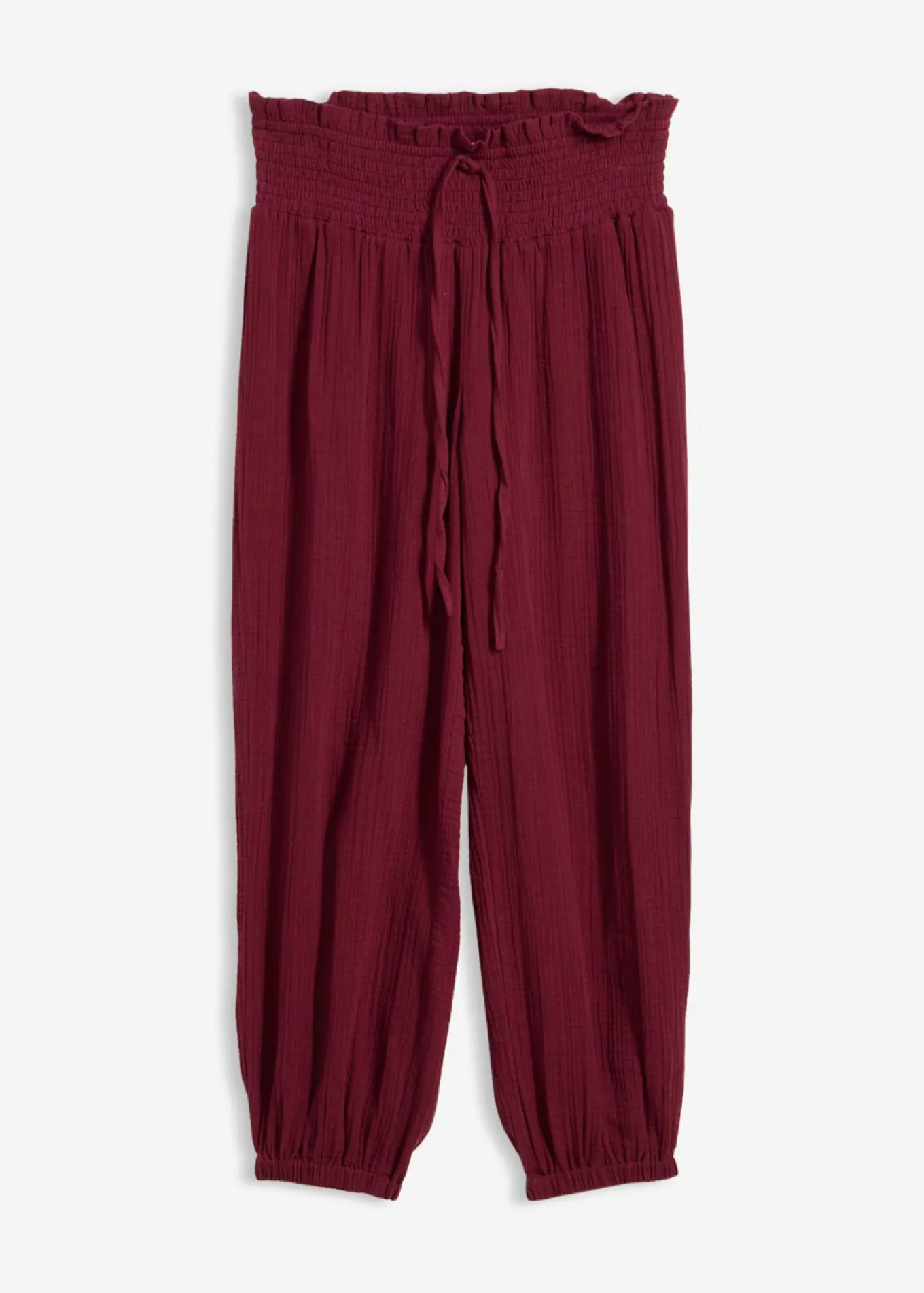 Pantalón de muselina con cintura de nido de abeja