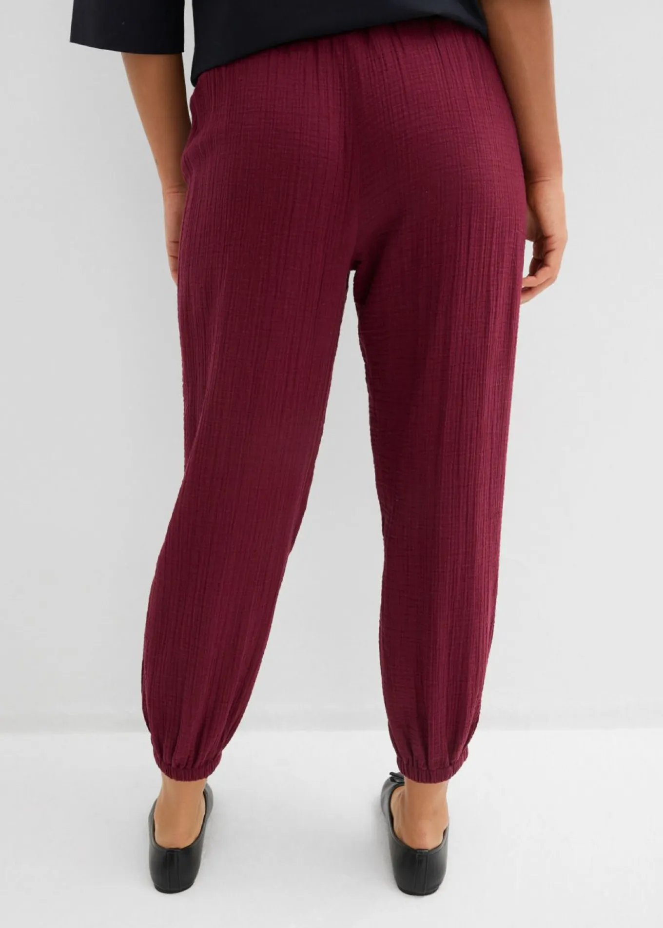 Pantalón de muselina con cintura de nido de abeja