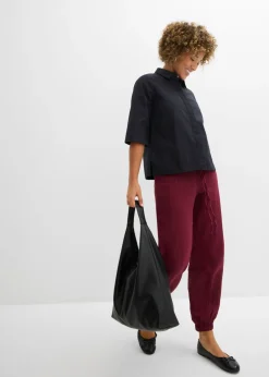 Pantalón de muselina con cintura de nido de abeja