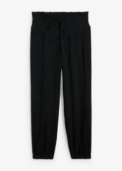 Pantalón de muselina con cintura de nido de abeja
