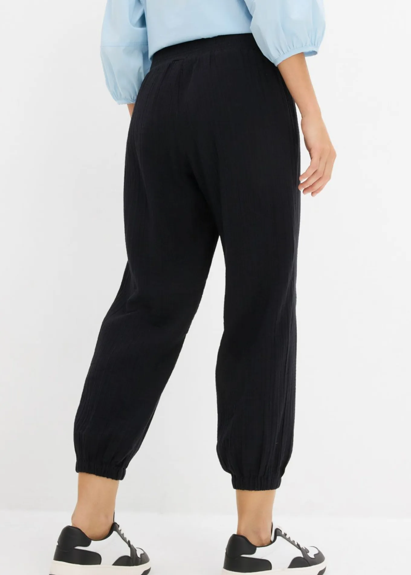 Pantalón de muselina con cintura de nido de abeja