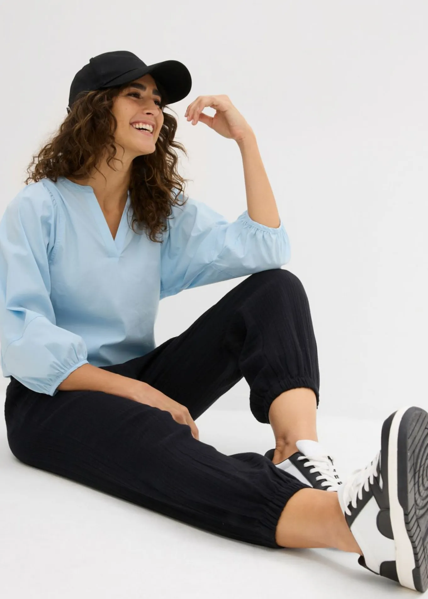 Pantalón de muselina con cintura de nido de abeja