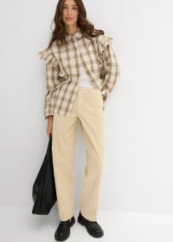 Pantalón de pana barrel, mid waist