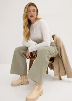 Pantalón de pana con cintura cómoda, high waist