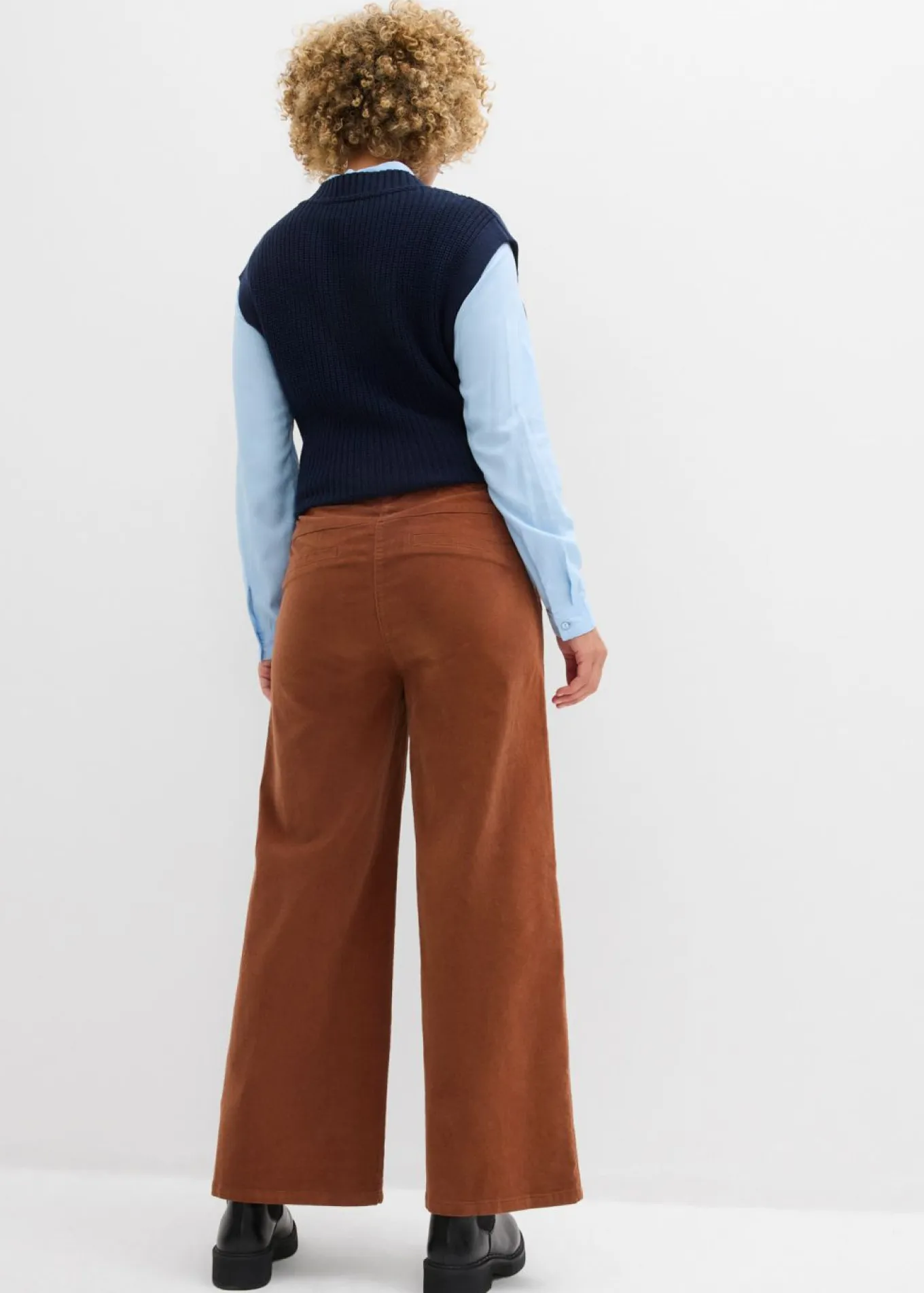 Pantalón de pana con cintura cómoda, high waist
