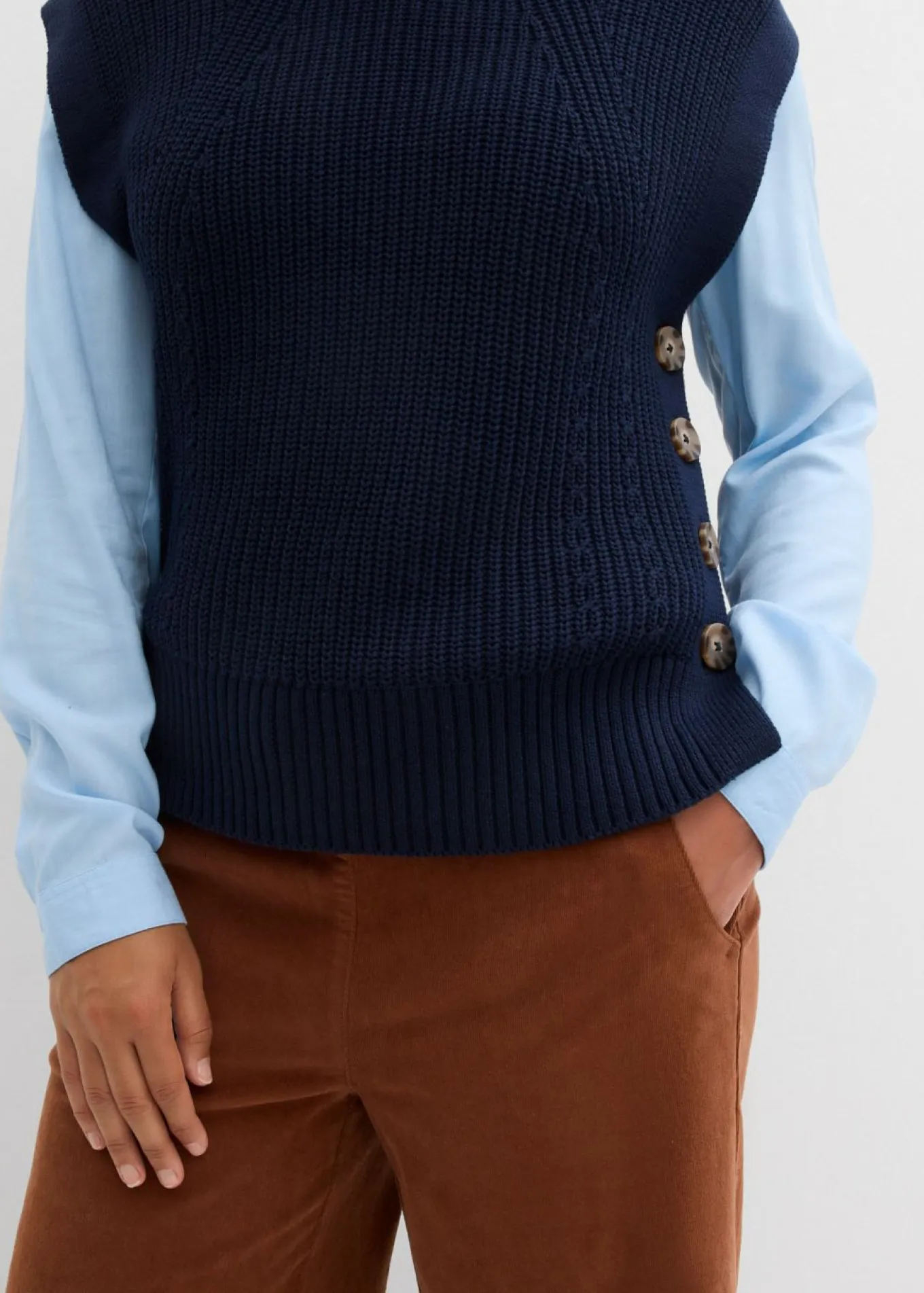 Pantalón de pana con cintura cómoda, high waist