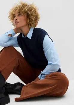 Pantalón de pana con cintura cómoda, high waist