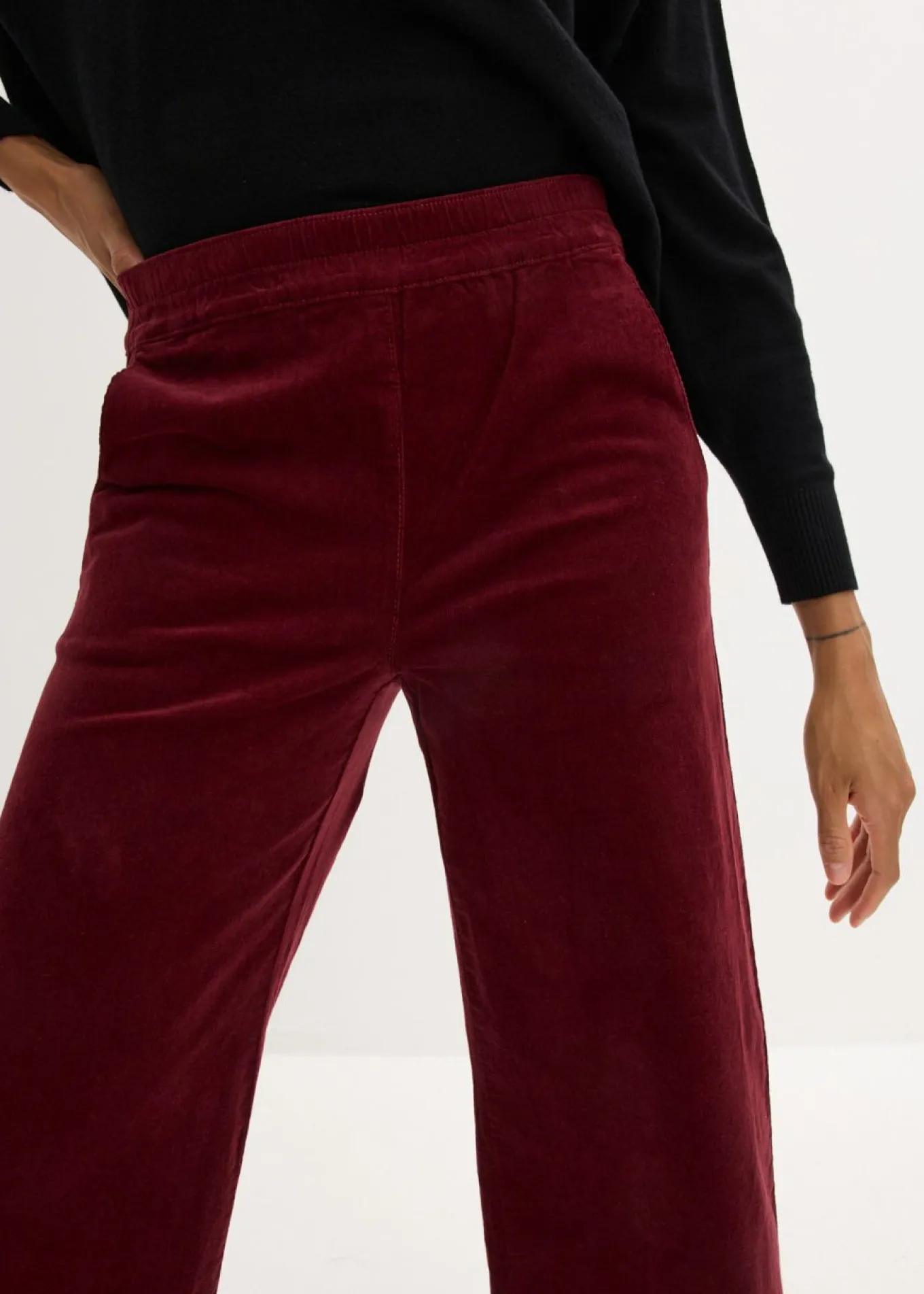 Pantalón de pana con cintura cómoda, high waist