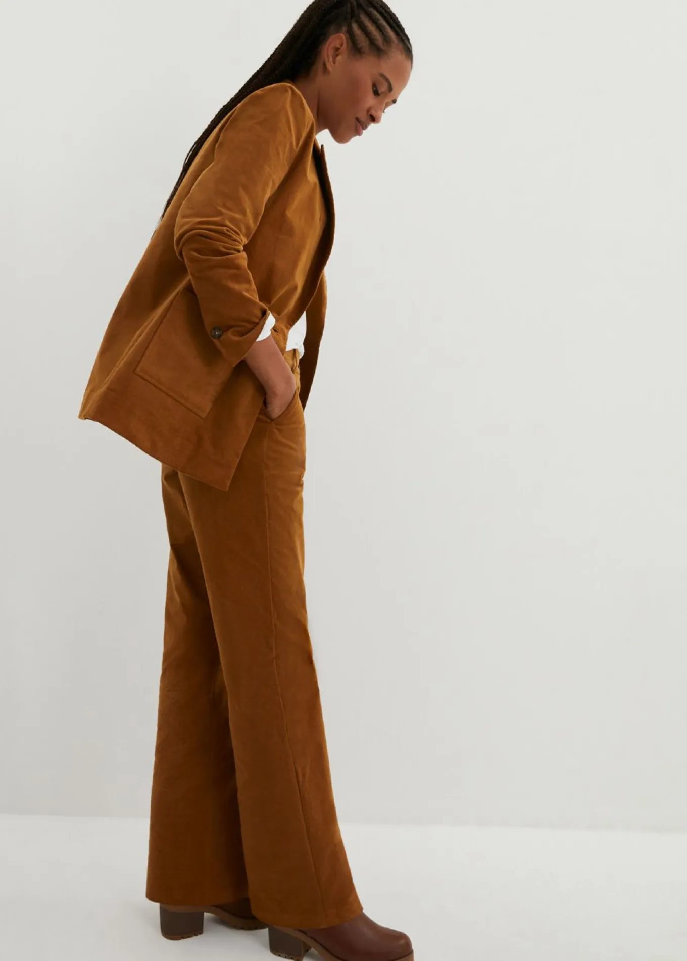 Pantalón de pana de algodón orgánico con elástico