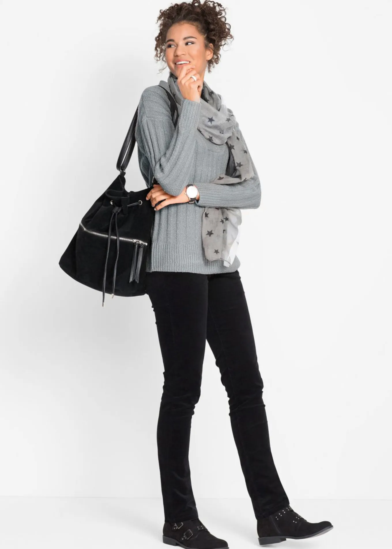 Pantalón de pana elástica con corte slim